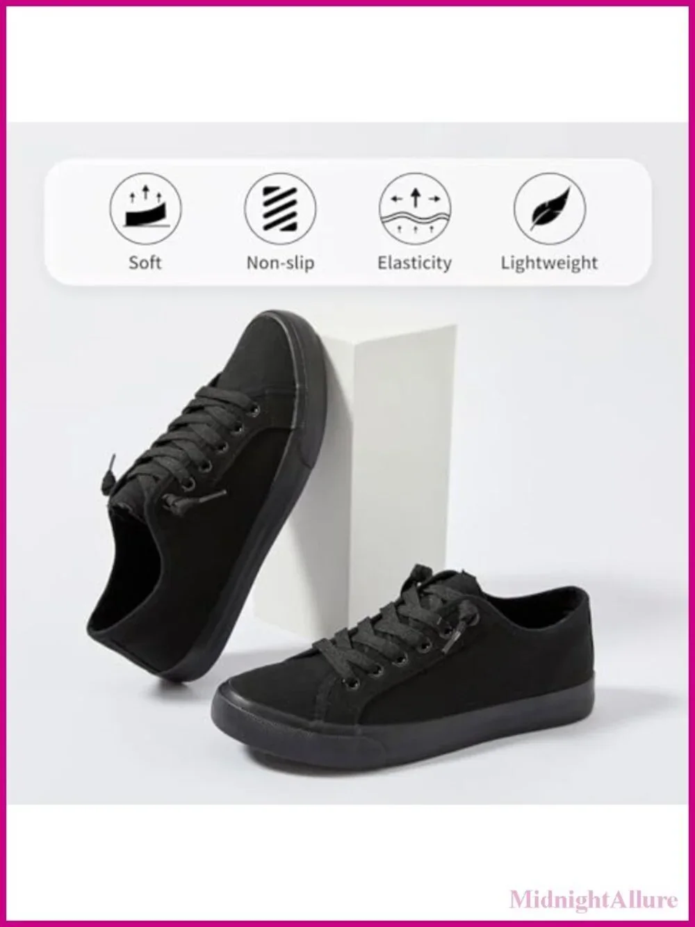 Canvas Slip On Sneakers Women Non Slip Casual Lace Up Low Top Loafers